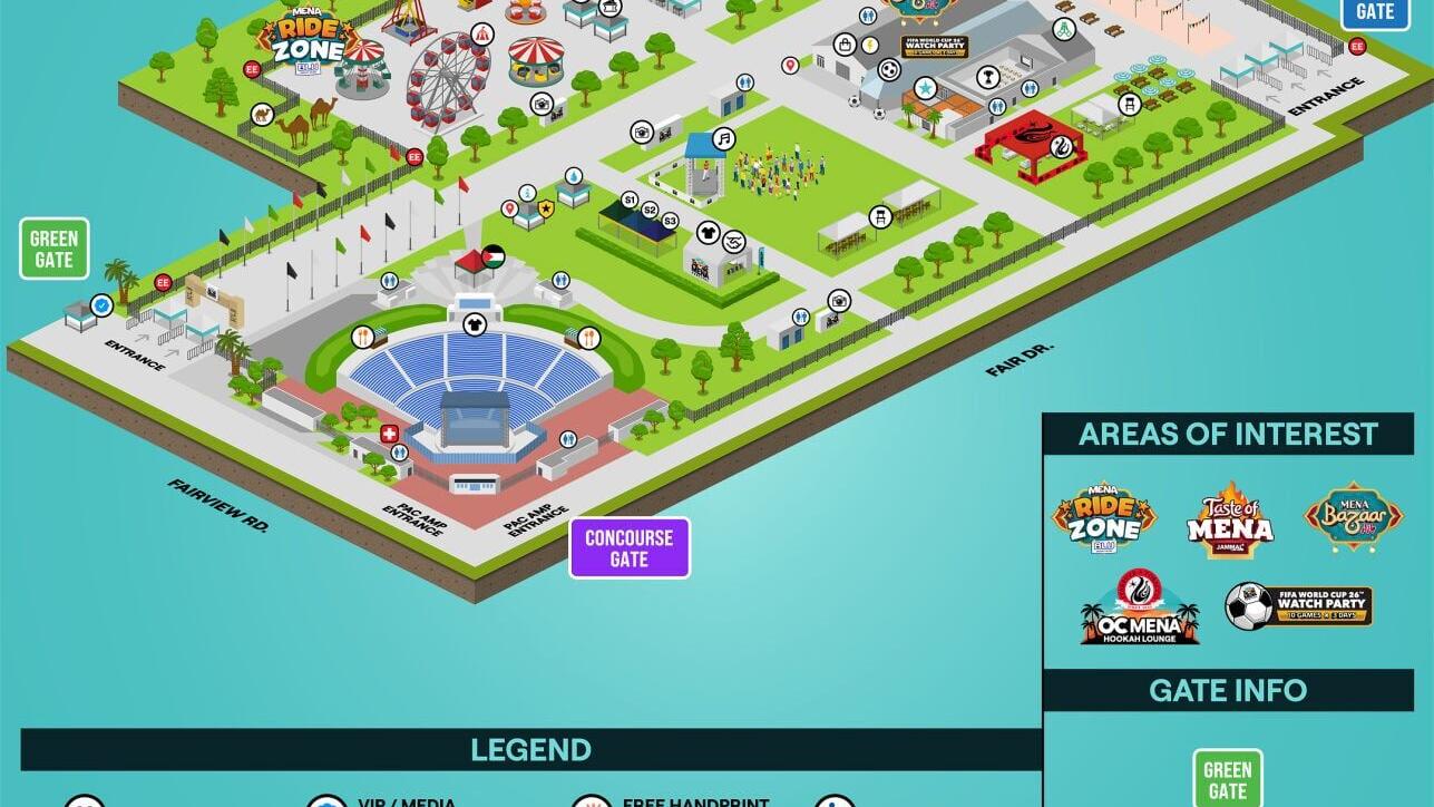 The official venue map is here! Explore all the different sections the OC MENA Festival has to offer. From the Festival Stage to the ultimate food lineup at the "Taste of MENA", here's your blueprint of what's happening.

Save this post for later so you...