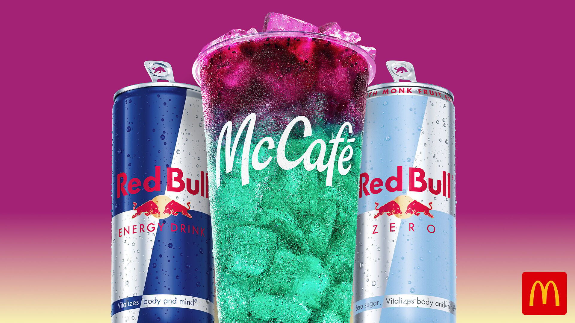 Starting August 17, fans can fuel up with Red Bull Dragonberry Energizer - marking McDonald's entry into energy drinks.