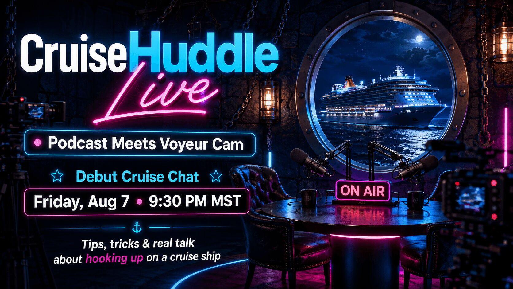 CruiseHuddle Launches 'CruiseHuddle Live' - Co-founder Jay Kuberski hosts a new interactive live broadcast series exploring the unfiltered realities of cruise travel, adult connections, consent, and safety at sea. Premieres Friday, August 7 at 11:30 p.m...