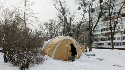 The emergency services set up tents last winter to allow people to keep warm in sub-zero temperatures