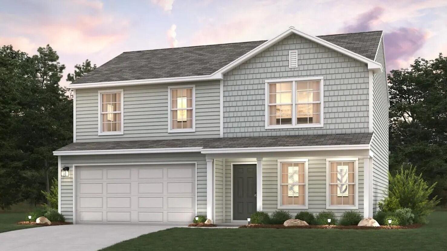 Dupont Plan Exterior Rendering | New Construction Homes in Greensboro, NC | The Glens at Brightwood Landing by Century Complete