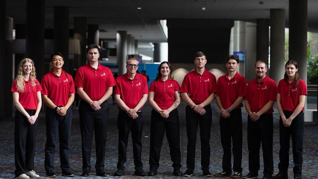 (Left to Right) Mikala Sposito, Evan Chow, James Sutherland, Tristan Coates, Elizabeth Brown, James Cahill, Charles Goede, Benjamin Strupp and Alexis Squyres