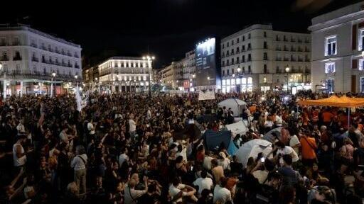 Tens of thousands of people took part in a demonstration triggered by the eviction of an 87-year-old woman