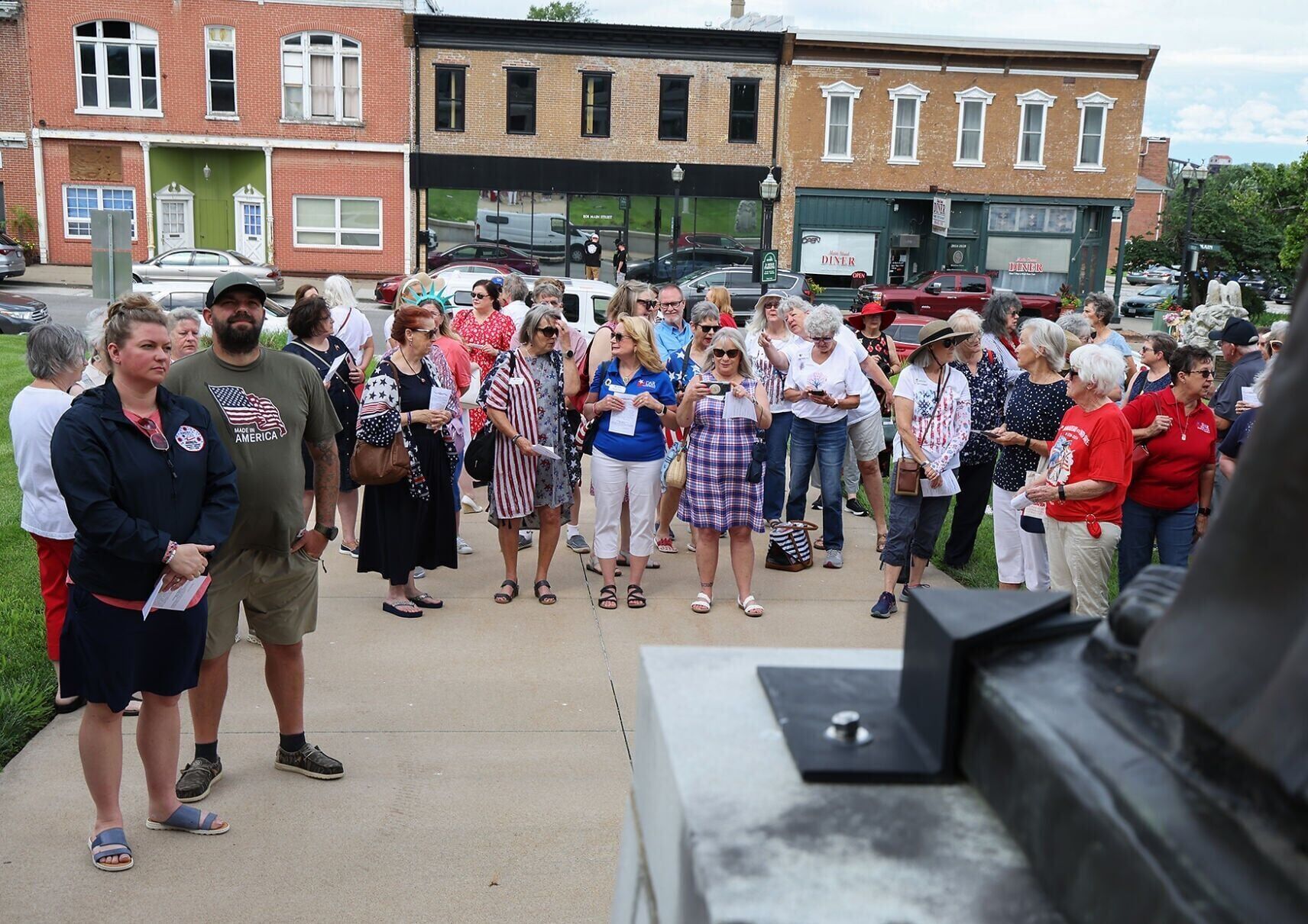 Guests wait for the rededication ceremony