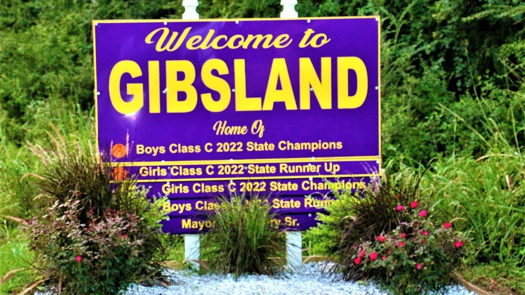 Gibsland welcome sign