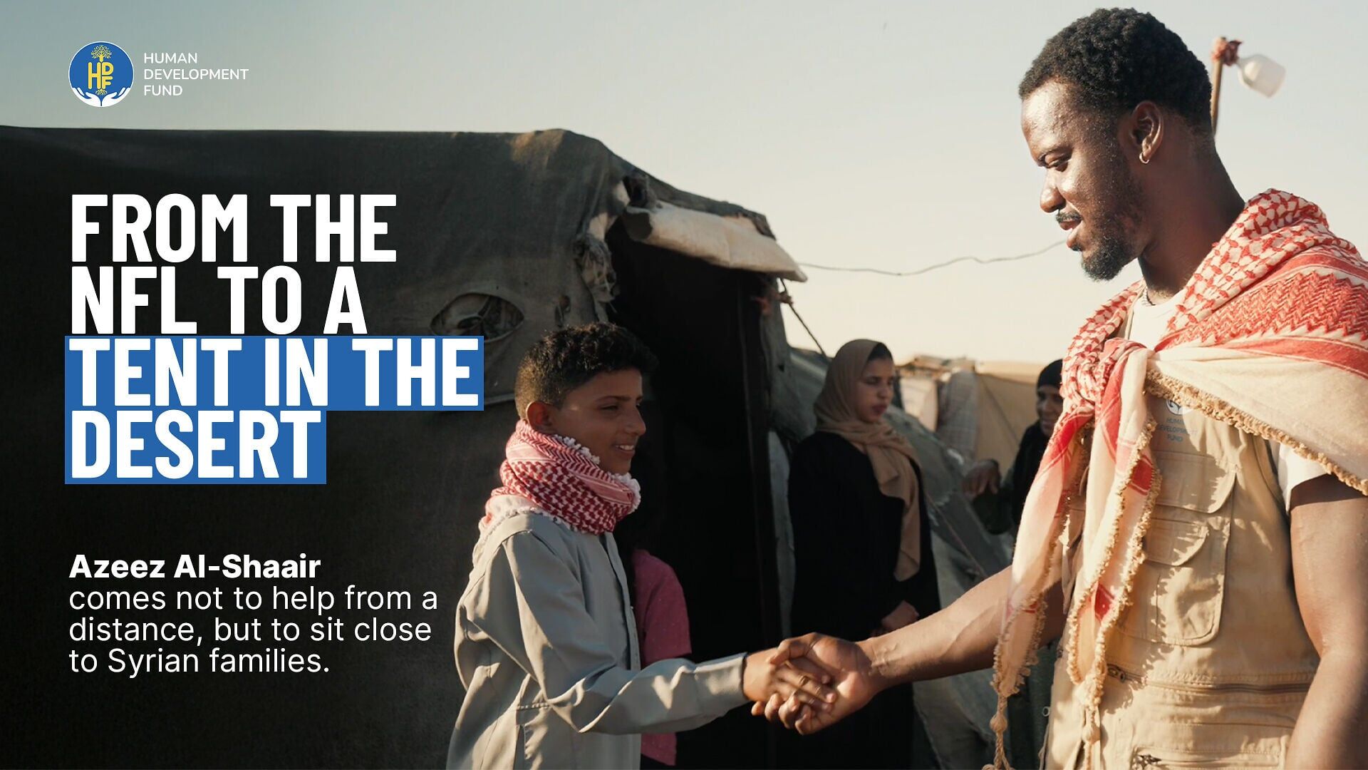 Azeez Al-Shaair visiting refugee families in Jordan