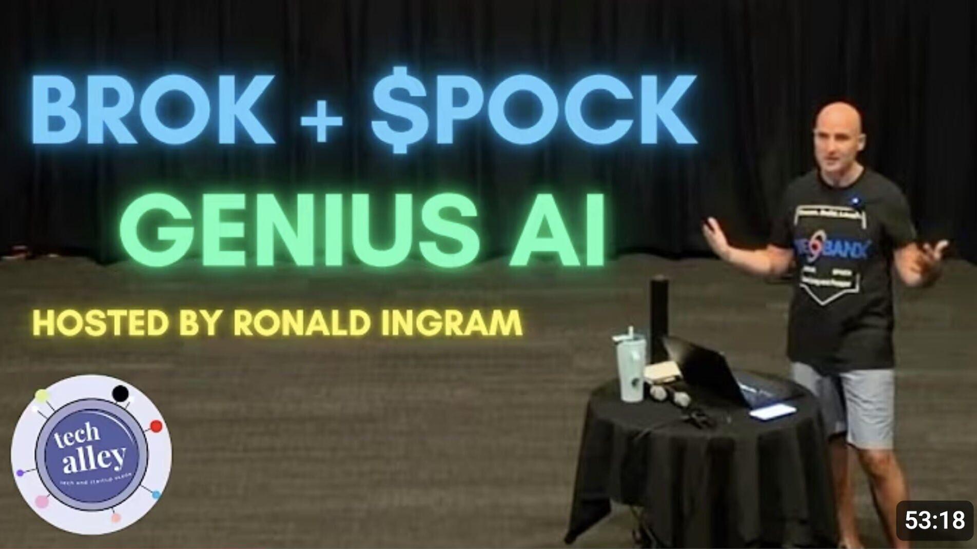Ronald Ingram hosts BROK + $POCK Genius AI at Las Vegas Tech Alley Theatre. Full talk: https://youtu.be/D2uy8OvfarQ. $POCK, an investible digital asset with real utility on Solana, started after two Washington maps: the March 17, 2026 joint SEC-CFTC int...