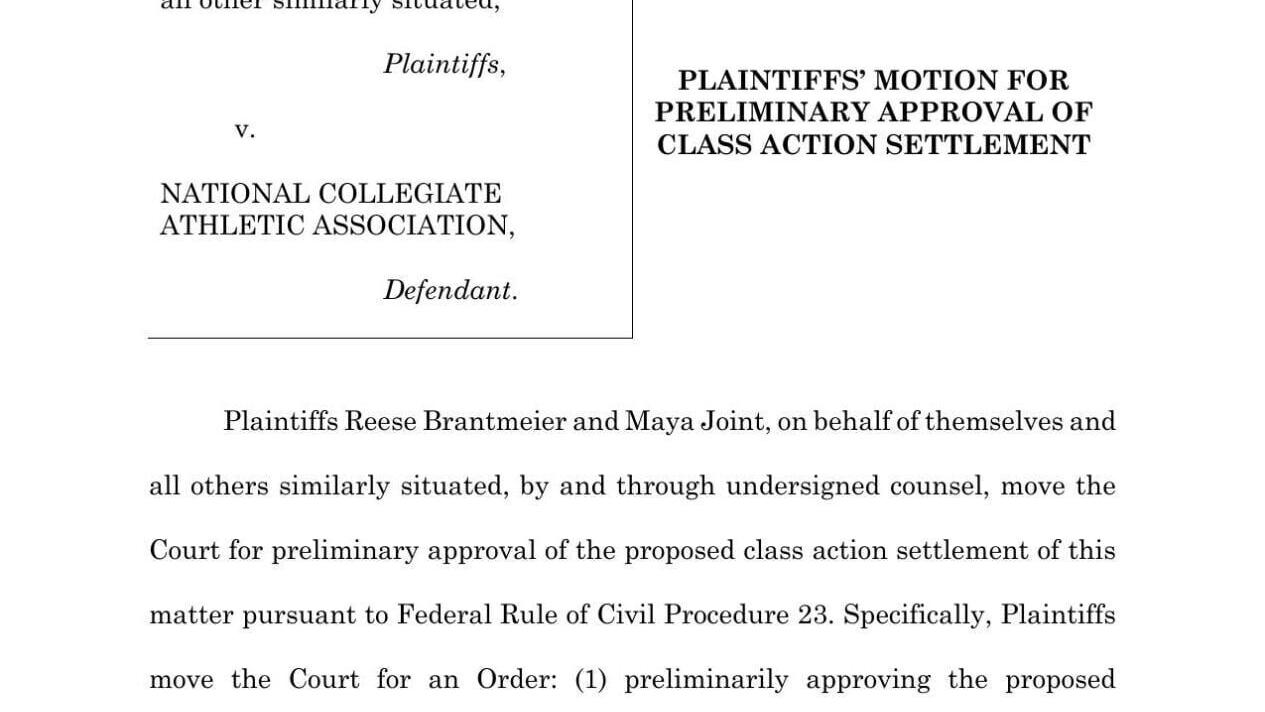 FNF - NC - Lawsuit Brantmeier Joint v NCAA