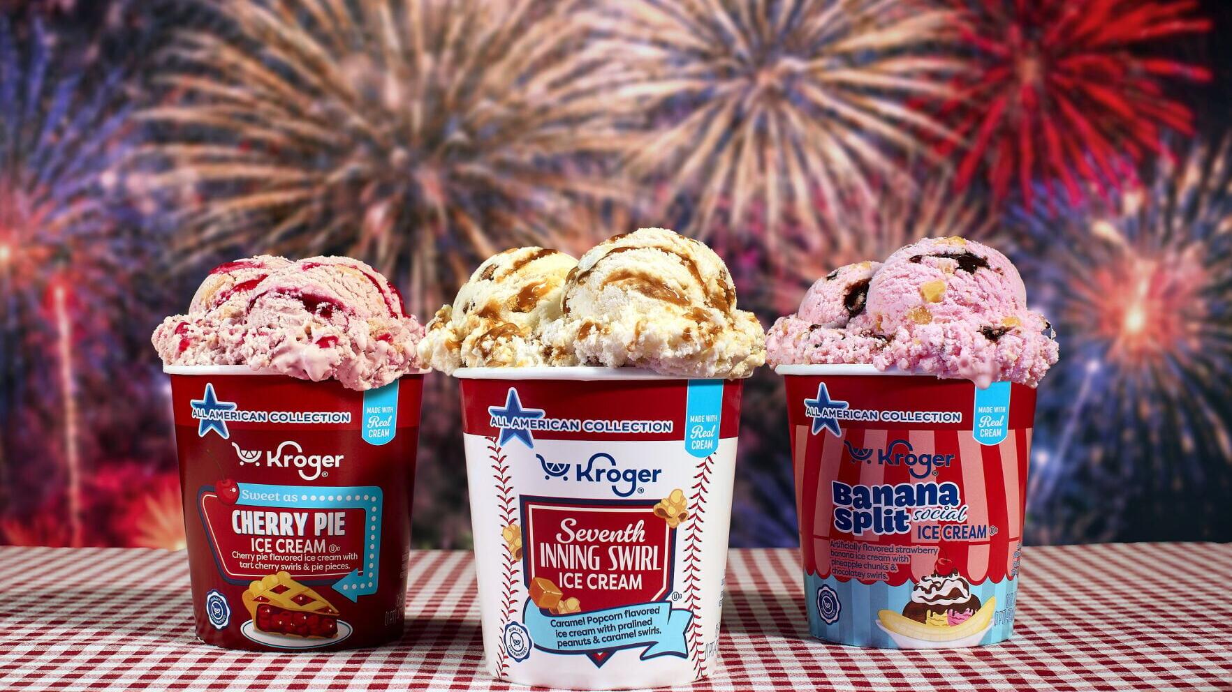 From ballpark snacks to hometown diner desserts, Kroger Brand’s limited-time All-American Ice Cream Collection features three all-new flavors inspired by nostalgic Americana moments.