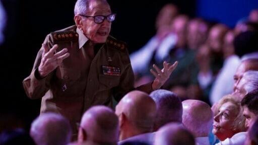Cuba's former president Raul Castro, 95, attends a gala marking the 100th anniversary of the birth of his late brother and revolutionary leader Fidel Castro