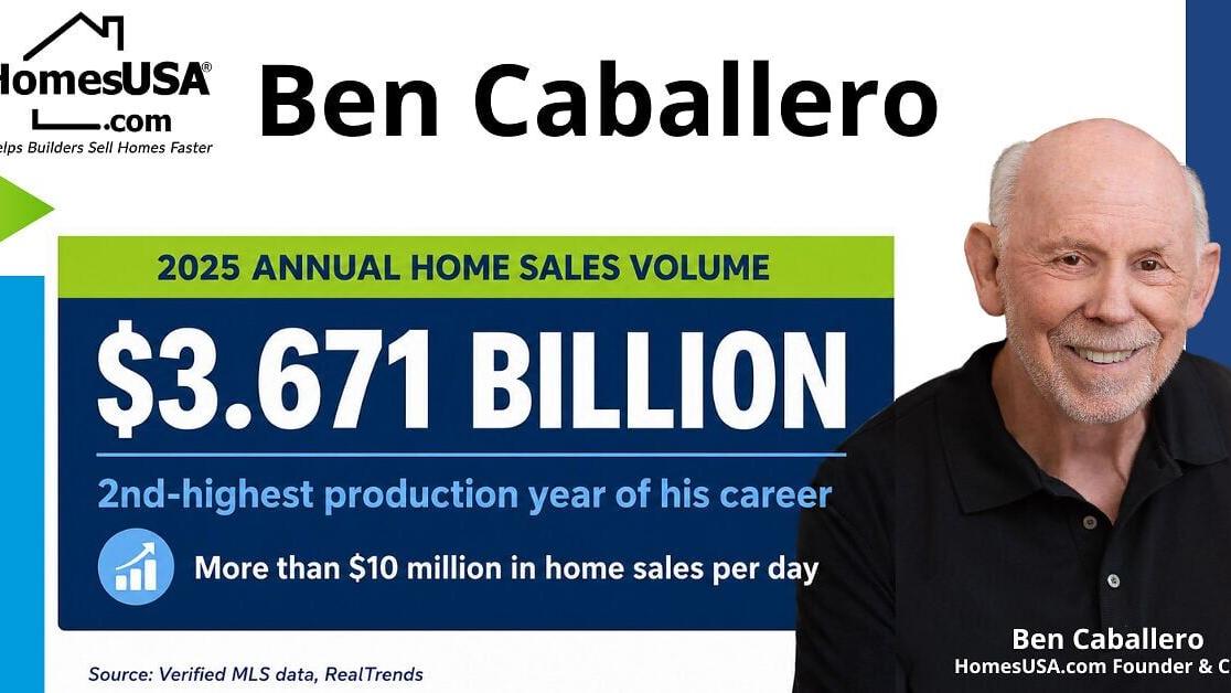 Ben Caballero is the No. 1-ranked real estate agent in the U.S. since 2013.