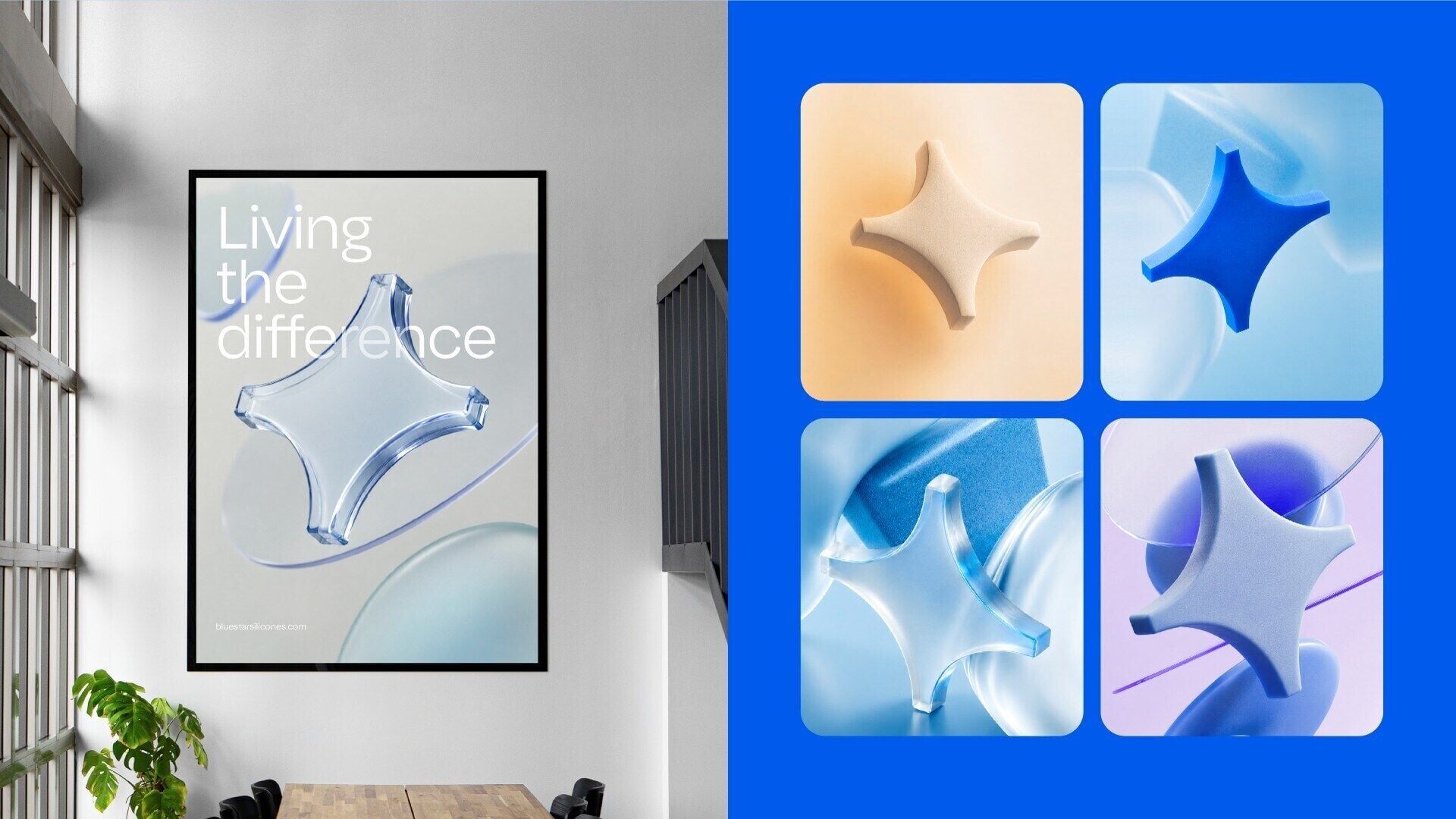 Bluestar Silicones new brand – prototype of key visuals