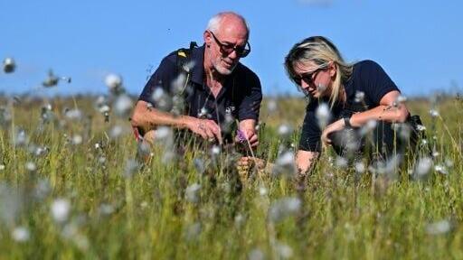 Rothbury Estate conservation specialist Duncan Hutt and Katy Barke, head of nature recovery at Northumberland Wildlife Trust, hope to preserve the area's biodiversity