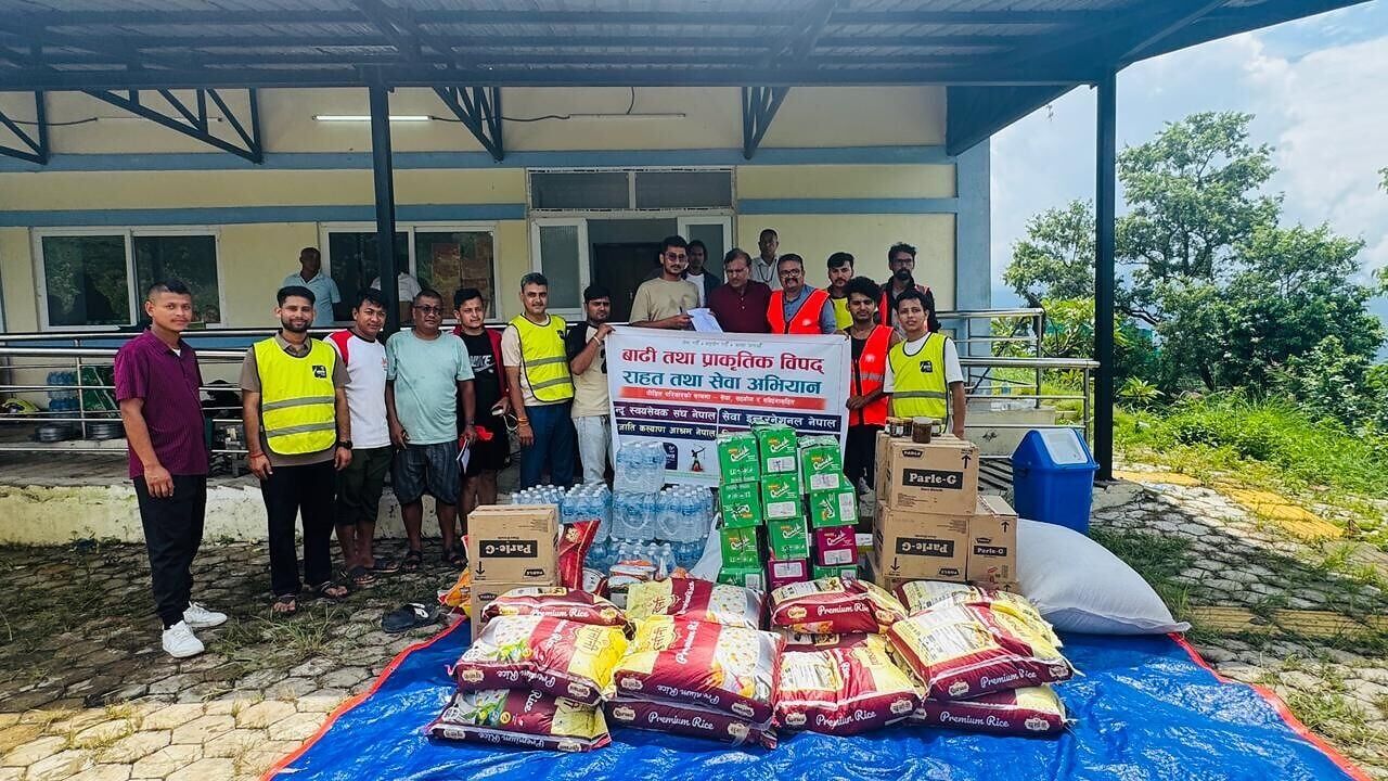 Sewa volunteers distributed emergency relief supplies to communities affected by devastating floods in Nepal