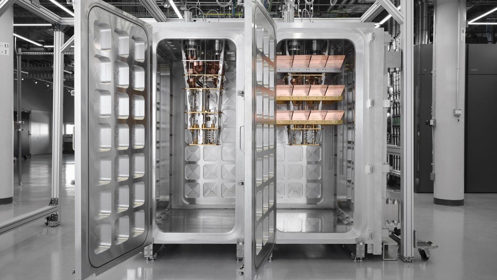 IBM’s scalable and modular cryogenic system to support fault-tolerant quantum computing. (Credit: IBM)