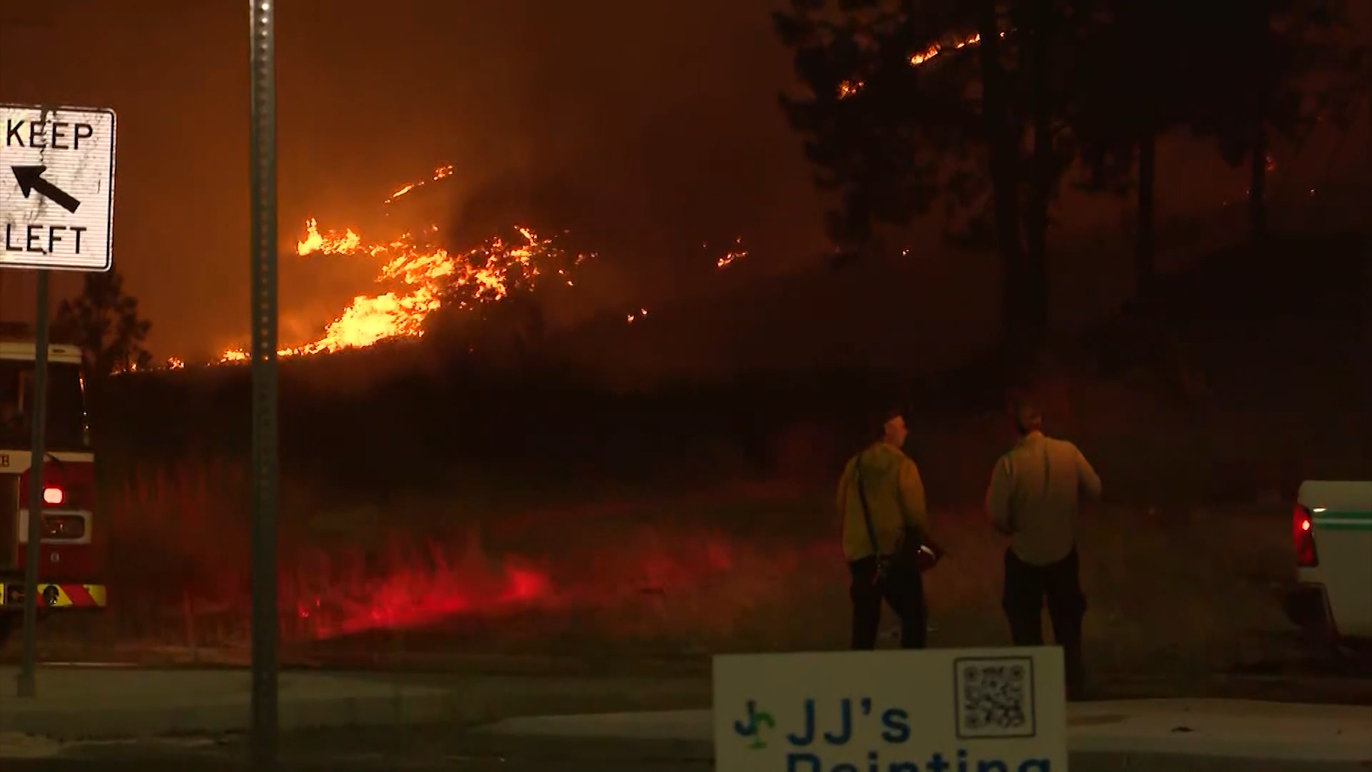 Crews working the Old Trails Fire