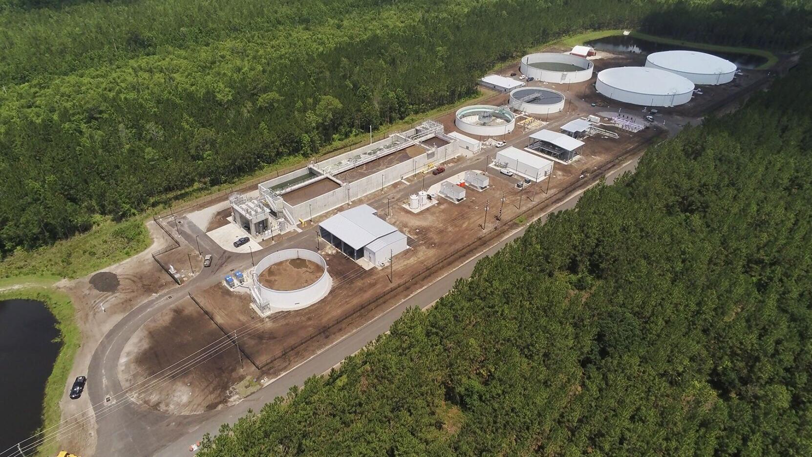 An aerial image of the SR 207 Water Reclamation Facility.