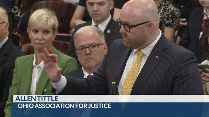 Personal injury lawyer Allen Tittle testifies in front of the Ohio Senate