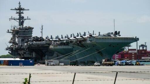 US nuclear-powered aircraft carrier USS Abraham Lincoln (CVN-72) is seen docked at Laem Chabang Port, near the city of Pattaya on September 3, 2026