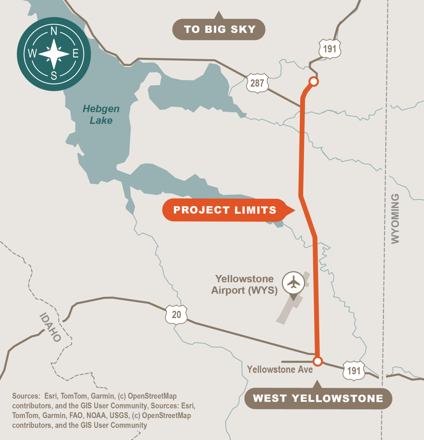 Road work on US 191 near West Yellowstone starts mid-July