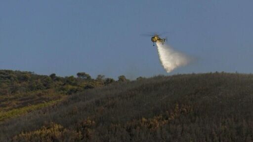 Helicopters battle island blaze on Greece's Skyros