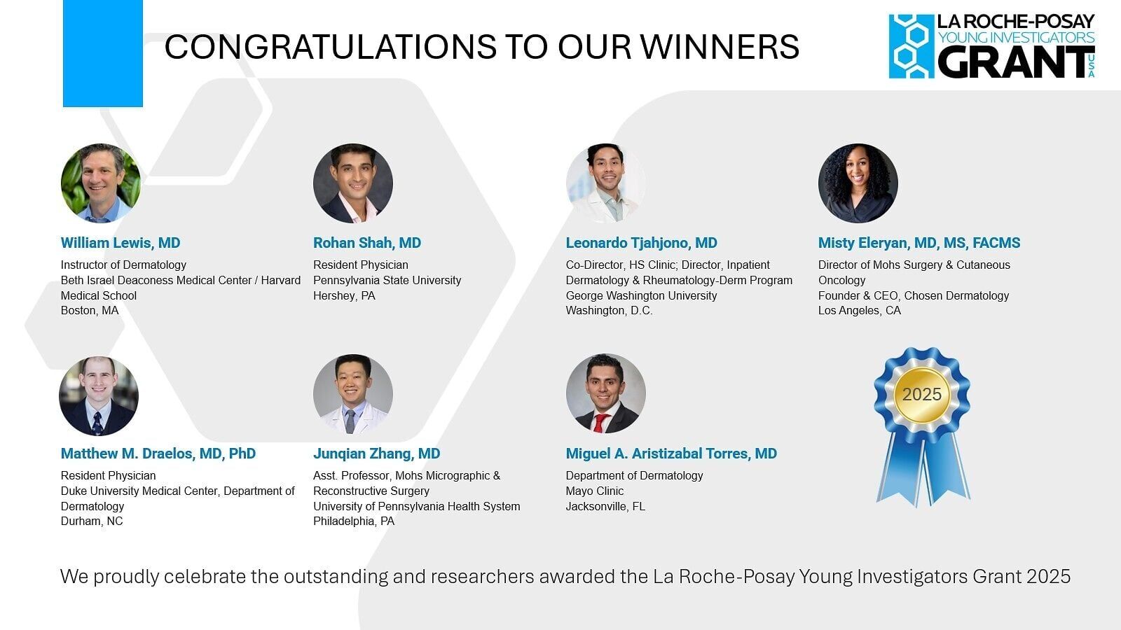 La Roche-Posay Announces 2025 Young Investigator Grant Winners and Opens Applications for 2026 Program