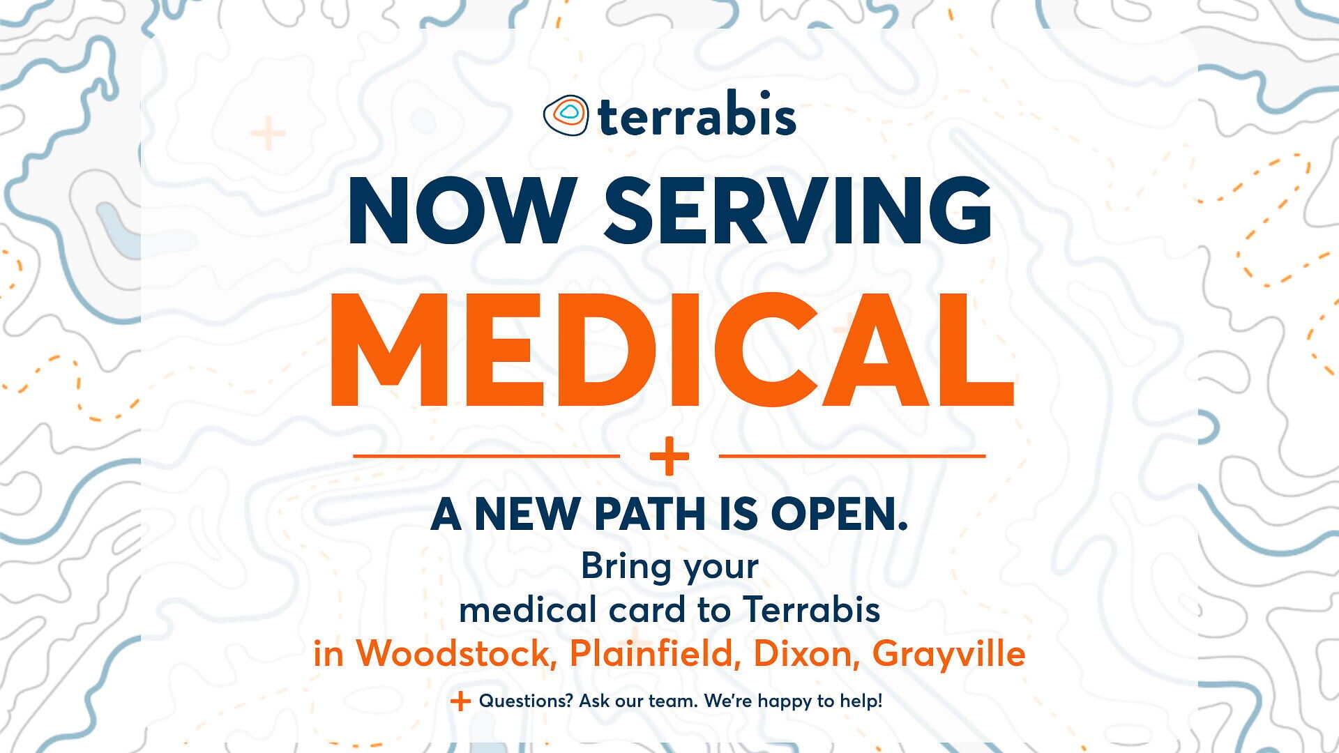 Terrabis Illinois dispensaries now serving medical patients in Woodstok, Plainfield, Dixon, and Grayville.