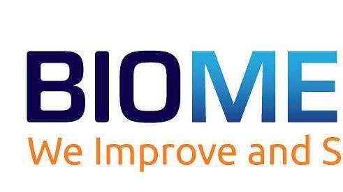Biomerics Logo and Tagline. Biomerics: We Improve and Save Lives