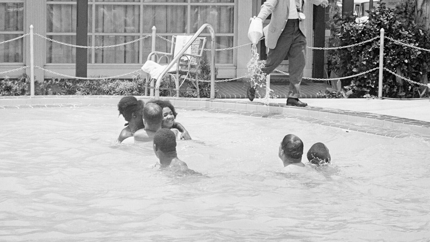When a group of white and African American integrationists entered a St. Augustine, Fla. segregated hotel pool in 1964, the hotel manager poured acid into it.