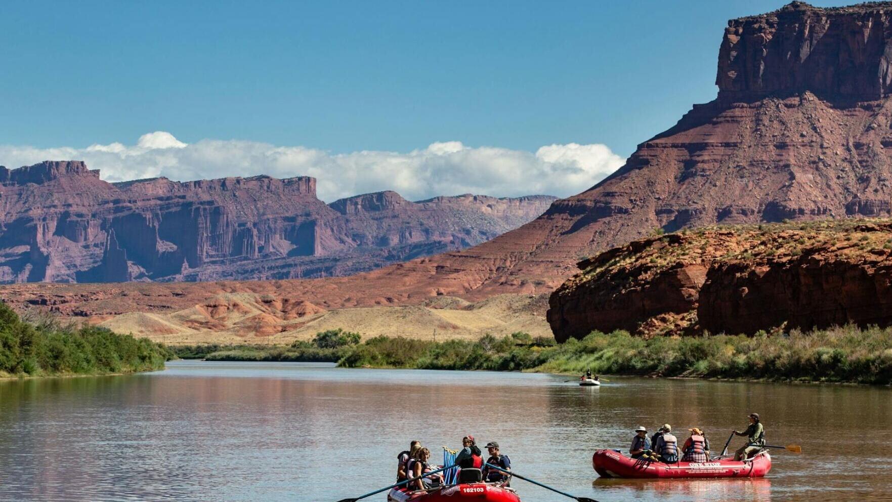 Rafting on the Colorado River is one of the outdoor activities available at the Red Cliffs Lodge near Moab, Utah.