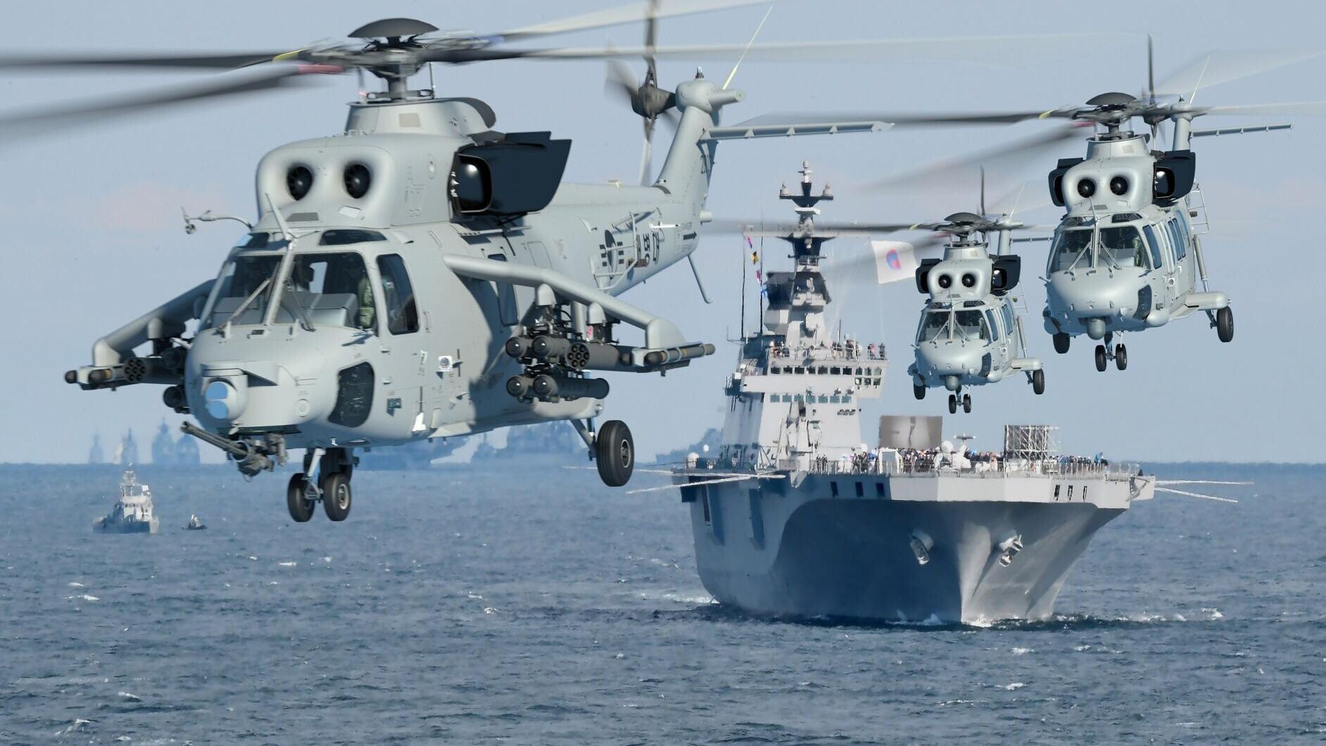 Republic of Korea Marine Corps Marine Attack Helicopter (MAH) in flight
