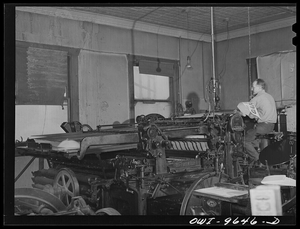 Printing Butte Newspaper 1942