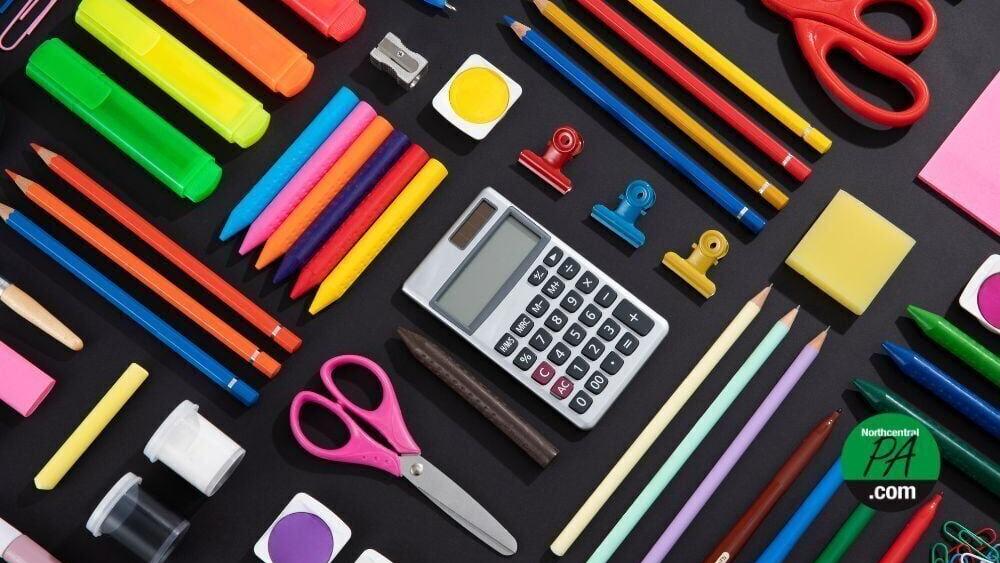 School supplies circle