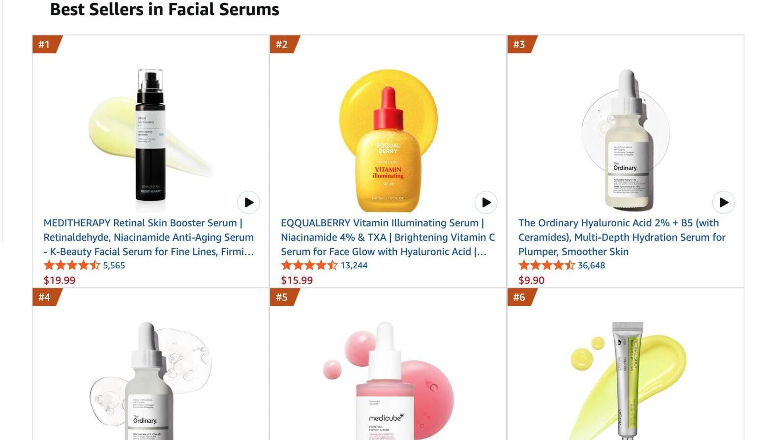 MEDITHERAPY Retinal Skin Booster Serum ranked as the #1 Best Seller in Facial Serums on Amazon, reflecting strong consumer demand in the North American market
