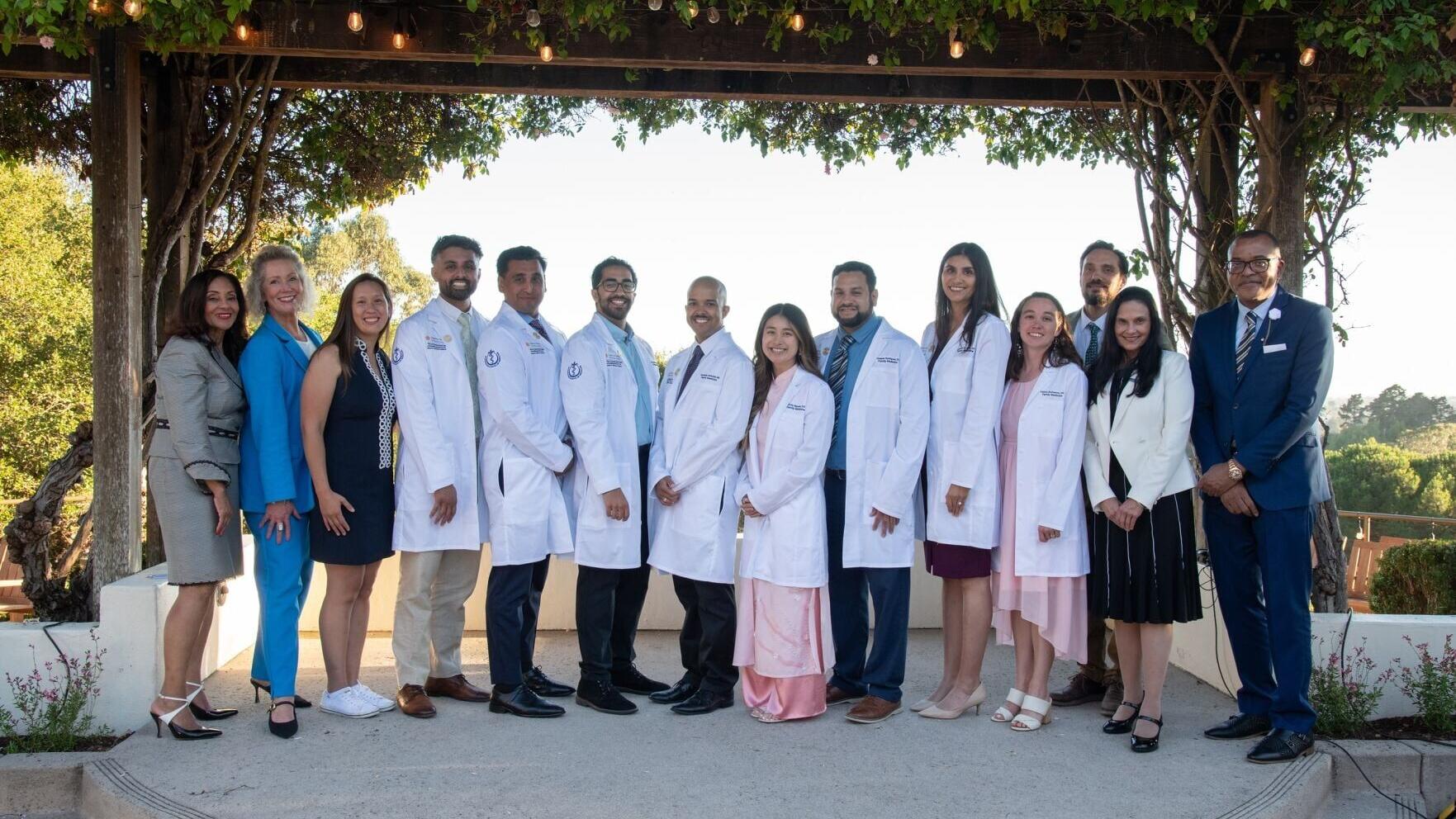 The newest cohort of Dominican Hospital Internal Medicine residents during the 2026 White Coat Ceremony.