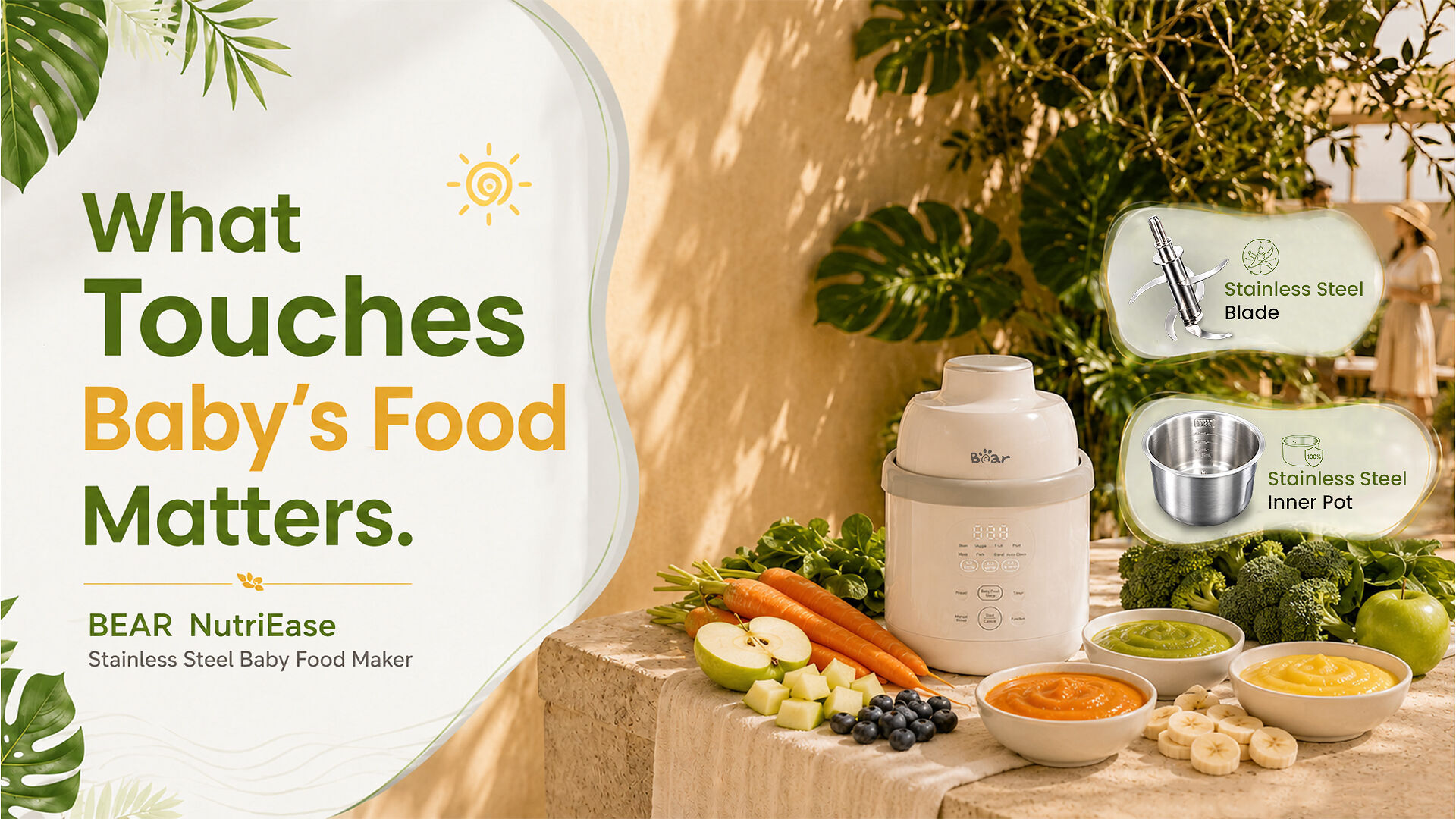 BEAR NutriEase：Stainless Steel Baby Food Maker