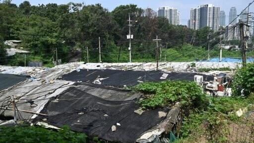 A general view of the shanty village of Guryong on the outskirts of Gangnam district in Seoul
