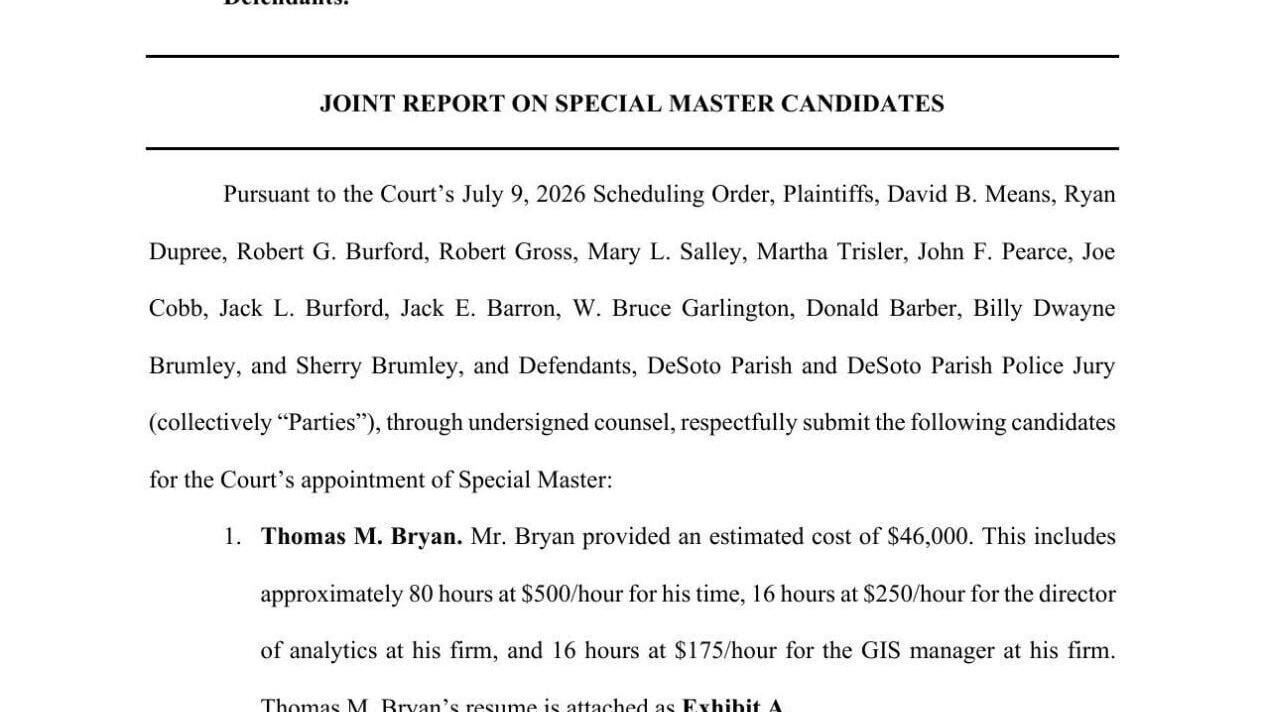 Special master candidates joint report