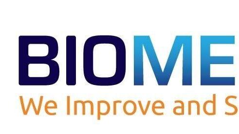 Biomerics Logo and Tagline. Biomerics: We Improve and Save Lives