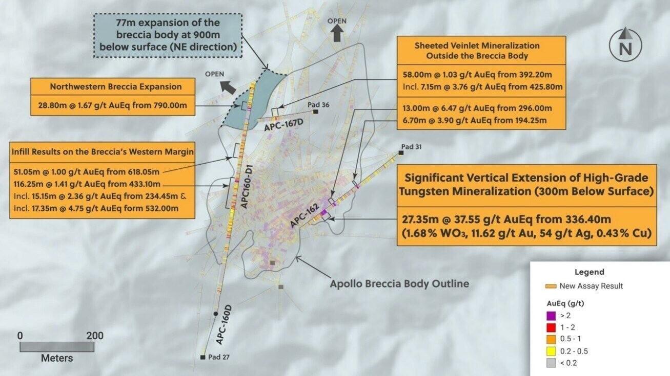 Figure 2: Plan View of the Apollo System Highlighting Drill Holes Announced in this Release (CNW Group/Collective Mining Ltd.)