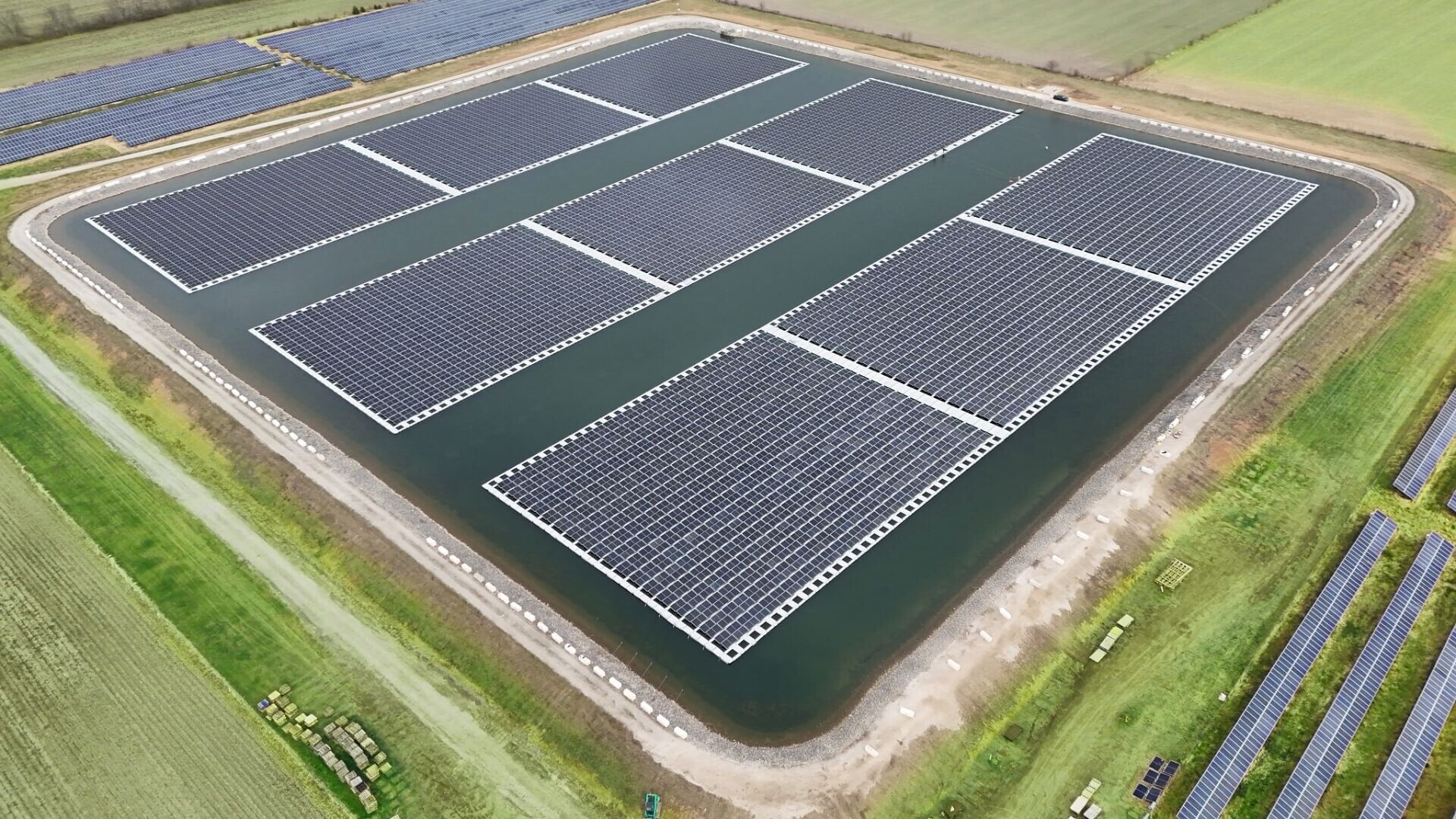 D3Energy's 6MW floating solar array, sitting atop Monroeville's reservoir