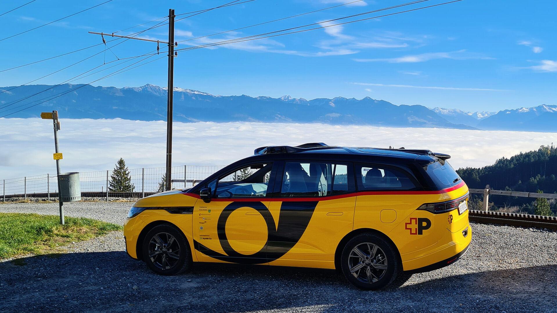 AmiGo in operation on open roads in Eastern Switzerland