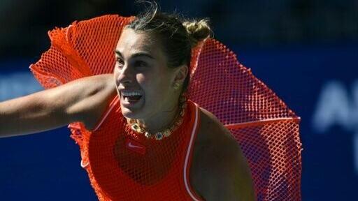 Two-time defending champion Aryna Sabalenka is through to the semi-finals of the US Open after a narrow victory over Linda Noskova