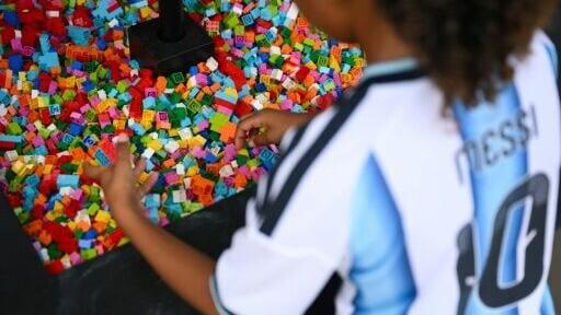 Playing with bricks at a World Cup display at the Legoland in Carlsbad, California, last June