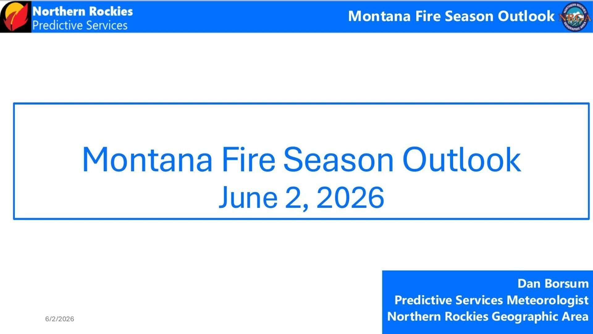 Montana 2026 Fire Season Outlook